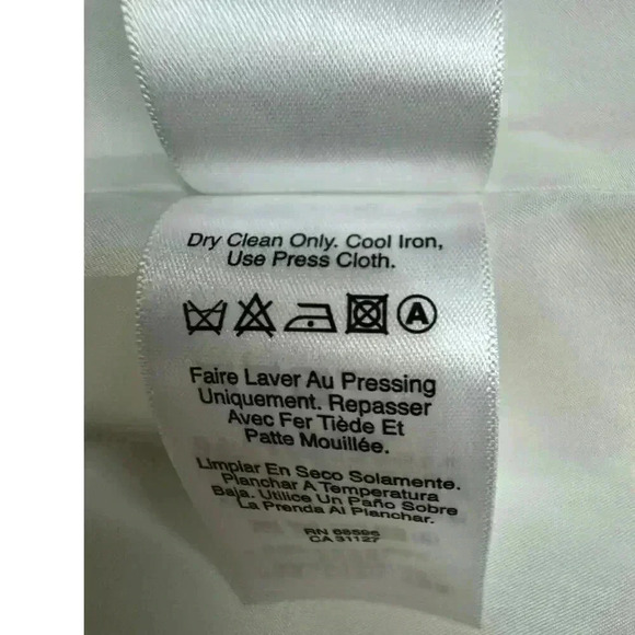 Donna Karan Modern Ivory Long Double Breasted Poly Vest Hook Closure Size 4 NWT - Picture 13 of 15